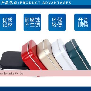 Custom square Food Storage Container Biscuit Tin Can Watch Box Metal Packaging Tin Box