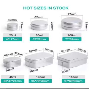 Custom Aluminum 45ml 140ml 150ml Square Soap Tin Box with Screw Cap Screen Printing Customizable Size & Color for Household Use